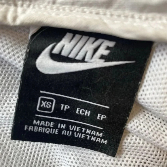 NIKE Womens XS Windrunner FullZip Jacket Hooded White Black Lightweight Pocket - Picture 7 of 10